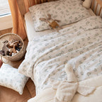 Organic cotton fig pillowcase for a child's bed