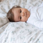 Organic cotton fig pillowcase, close-up view