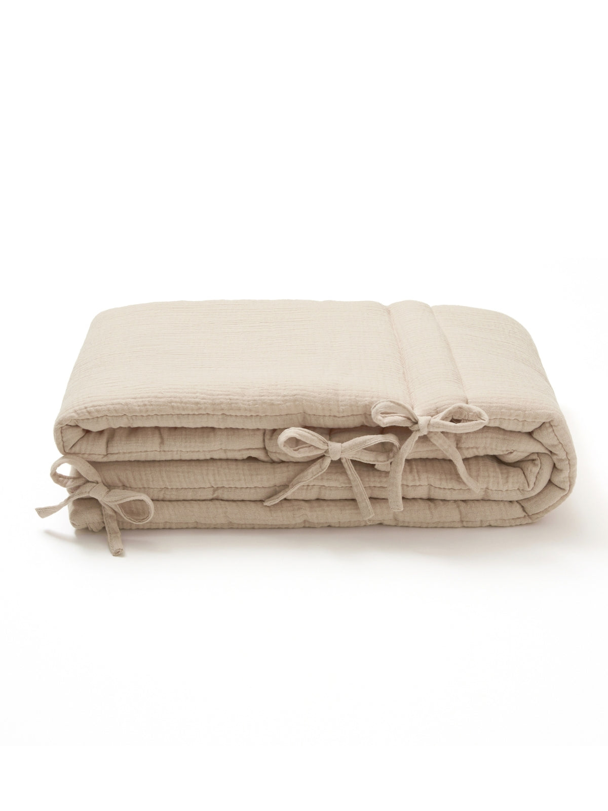 Beige cotton gauze bumper pad