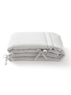 Tour de lit en gaze de coton gris clair