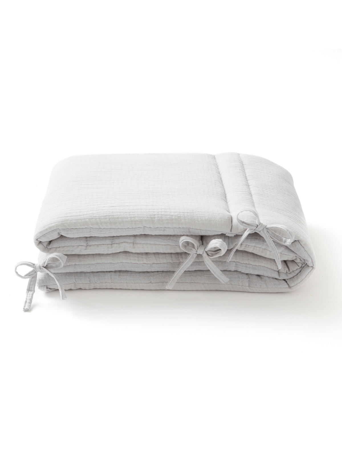 Tour de lit en gaze de coton gris clair