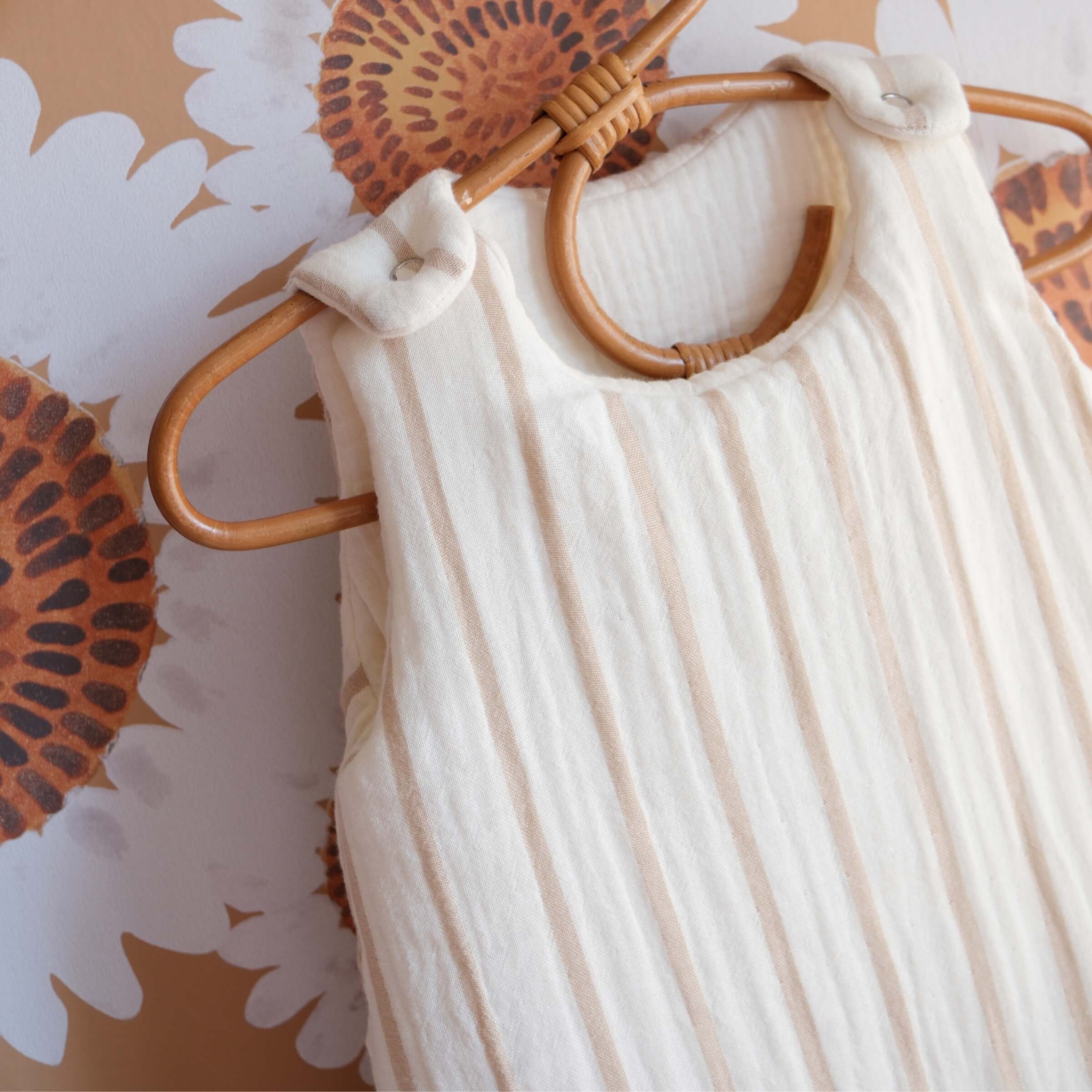 Turbulette cotton gauze tog 2 beige stripes