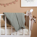 Turbulette gaze de coton vert ouverture devant