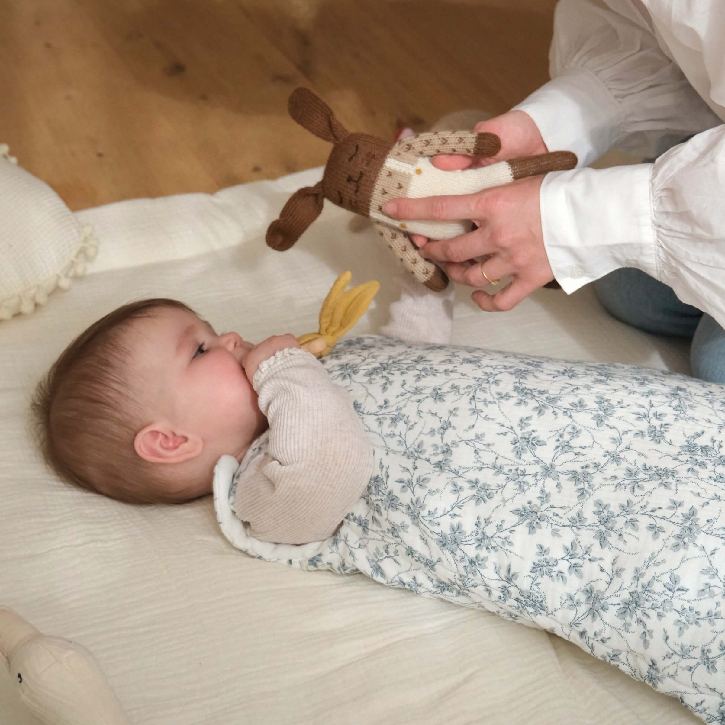 Turbulette tog 2 gaze de coton inspiration-toile de jouy