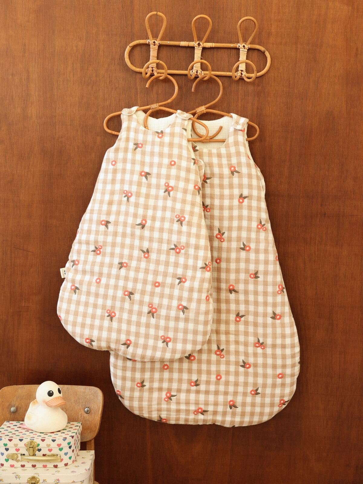 turbulettes gaze de coton vichy beige