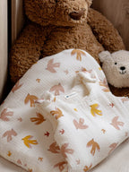 Ecru cotton gauze sleeping bag with bird design tog 2